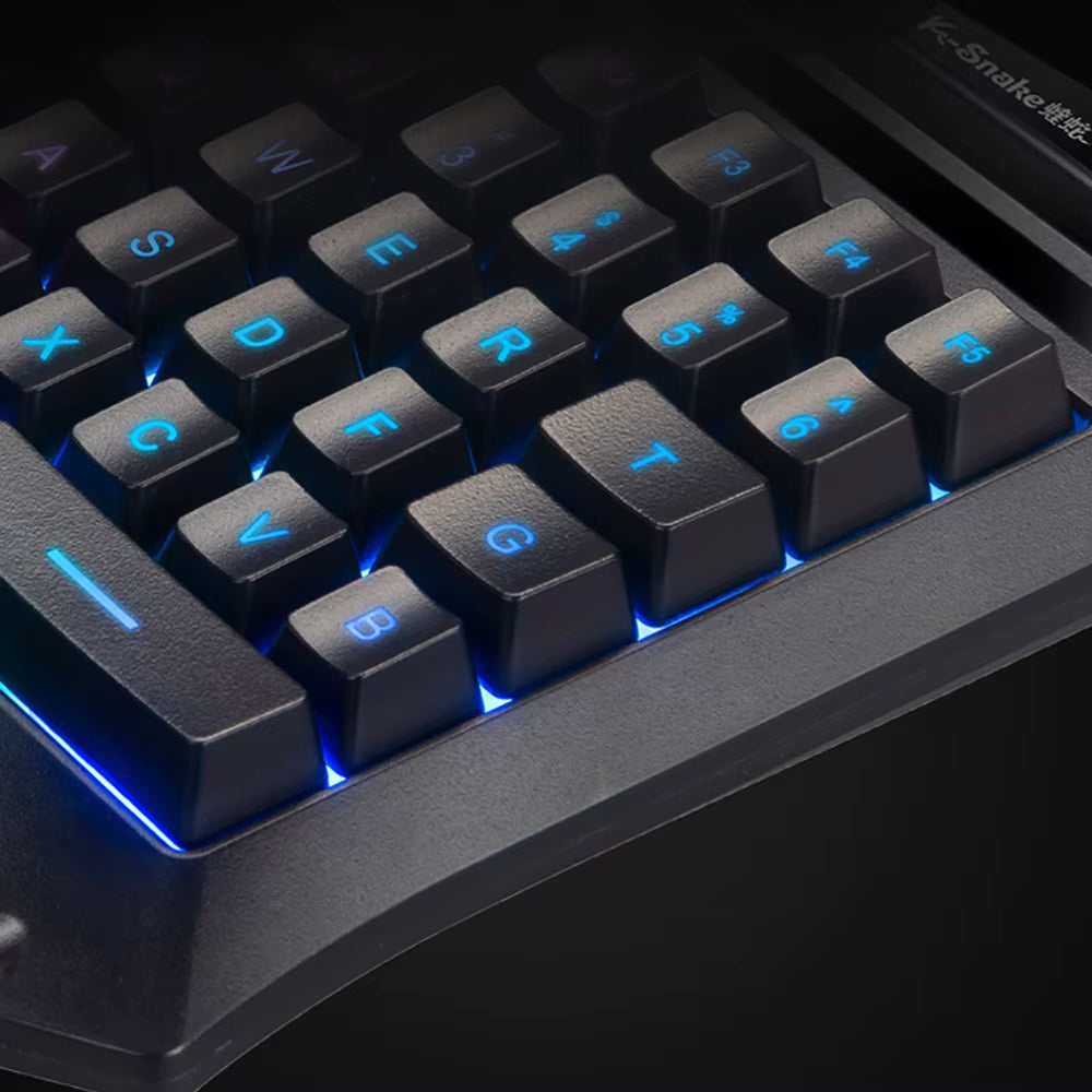 1 PCS Single-Handed Keyboard Ergonomic Robotic Led Backlit Wired Gaming Keyboard Portable Gaming Keypad
