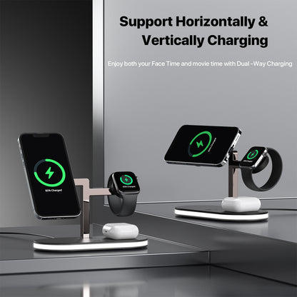 Three-In-One Magnetic Wireless Charger Small Night Lamp Function