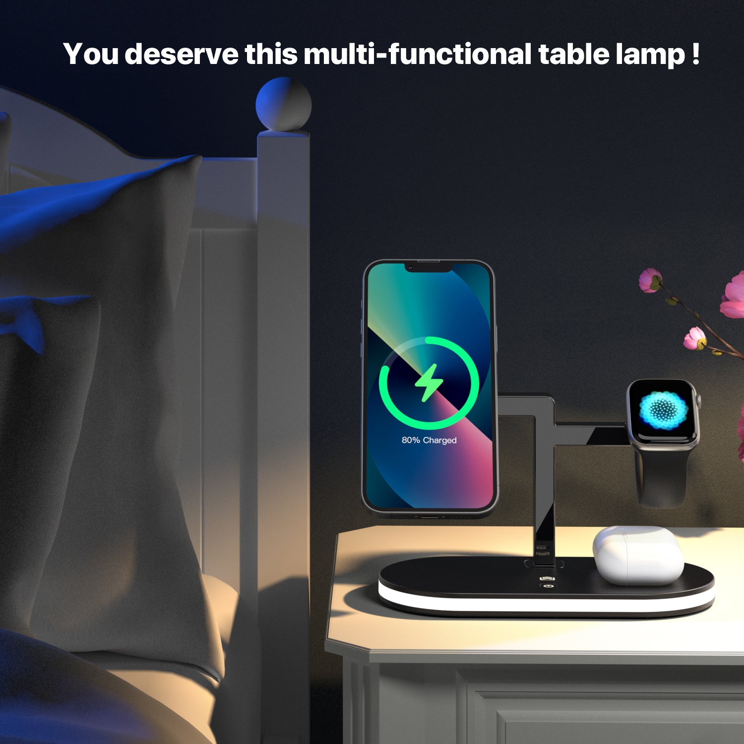 Three-In-One Magnetic Wireless Charger Small Night Lamp Function
