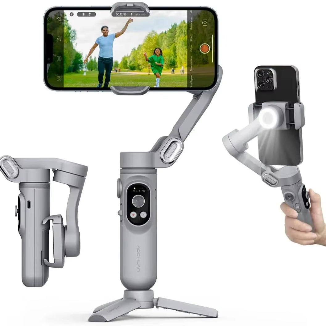 AOCHUAN Gimbal Stabilizer 3-Axis Smart X Pro Professional for Smartphone Wireless Charging OLED Display LED Light Focus Wheel