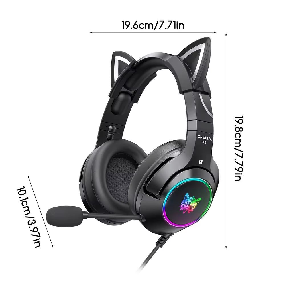 ONIKUMA K8 Gaming Headset RGB Noise Canceling Wired Headphones Gamer Headset for PC Game /Xbox One/Laptop Computer Accessories
