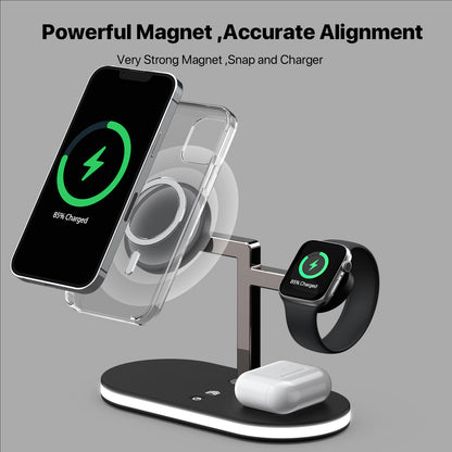 Three-In-One Magnetic Wireless Charger Small Night Lamp Function