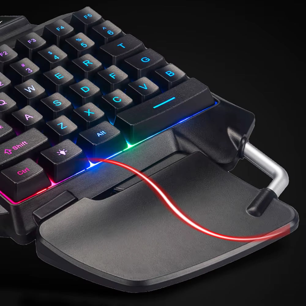 1 PCS Single-Handed Keyboard Ergonomic Robotic Led Backlit Wired Gaming Keyboard Portable Gaming Keypad