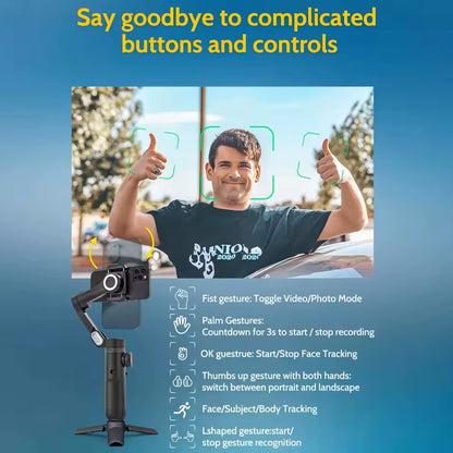 AOCHUAN Gimbal Stabilizer 3-Axis Smart X Pro Professional for Smartphone Wireless Charging OLED Display LED Light Focus Wheel