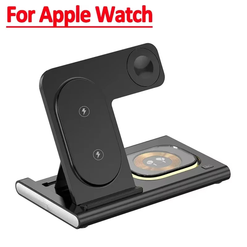 30W 3 in 1 Watch Wireless Charger for Iphone 15 14 13 12 Pro Max Apple Watch 8 7 6 Airpods Foldable Fast Charging Dock Station