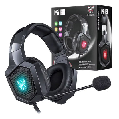 ONIKUMA K8 Gaming Headset RGB Noise Canceling Wired Headphones Gamer Headset for PC Game /Xbox One/Laptop Computer Accessories